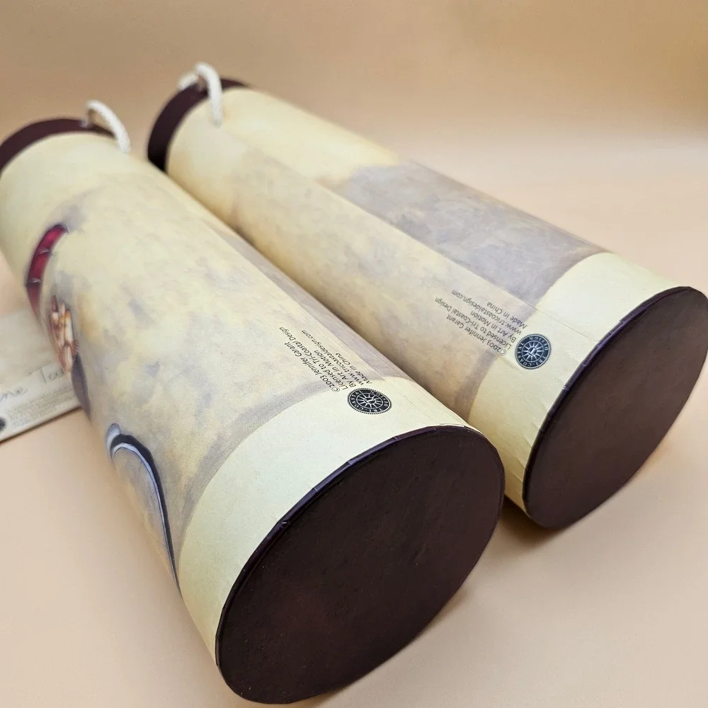 Vintage Tri Coastal Design Jennifer Garant 2 WineTube Gift Box Holder Chef Decor